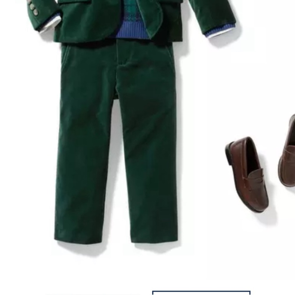 Janie and Jack Green Velvet Pants